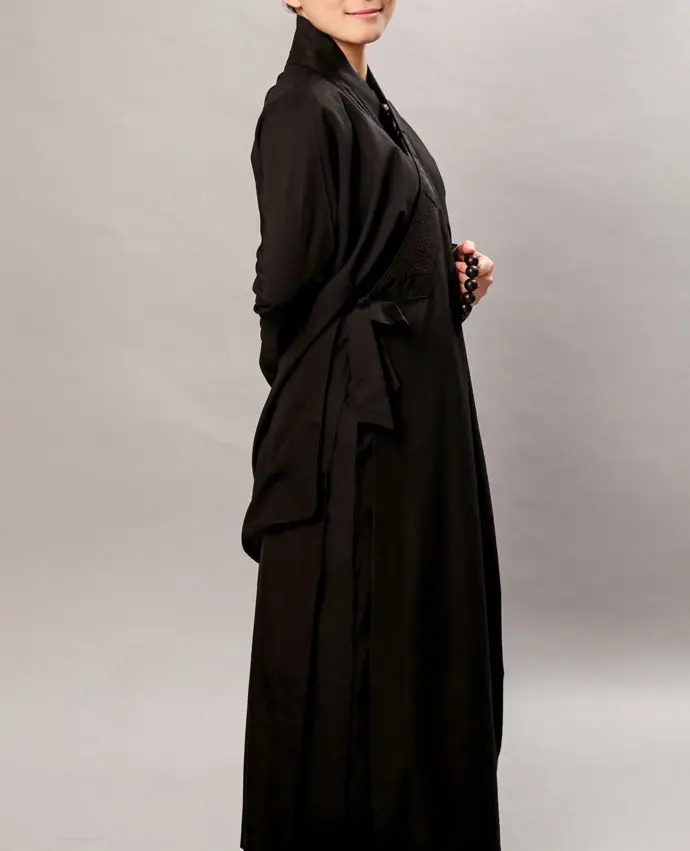 Унисекс буддизм haiqing высокое качество монахи abbot боевое искусство haircords одежда медитация robegawn одежда буддиста черный