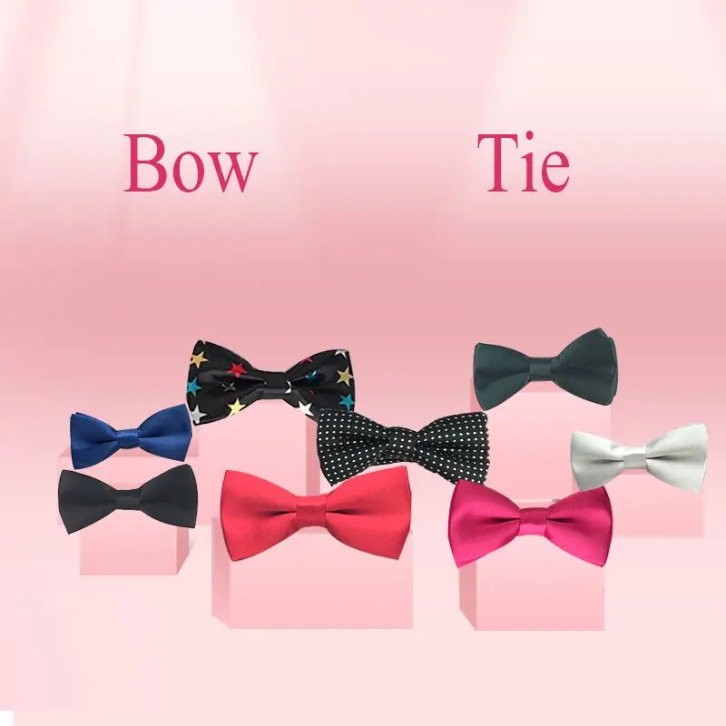 

Children Kids Boys Toddler Infant Solid Color Wedding Pre Tied Clip Child Neck Bow Ties YHB0003