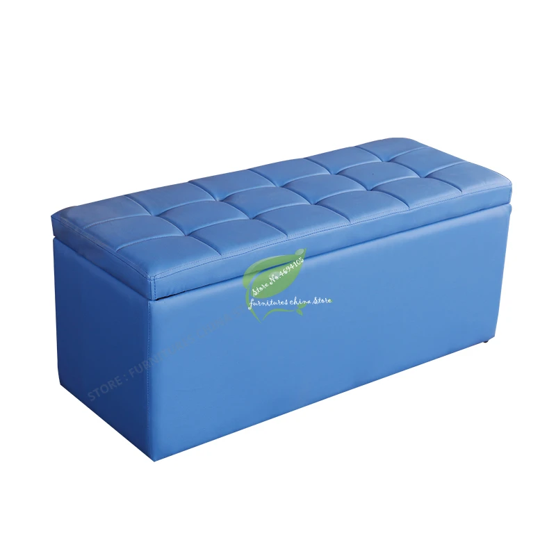 

Bulk Storage Concise Shoe Stool Type Sofa Bench Storage Household Accept Stool Thick PU Leather Strip Footstool Ottoman
