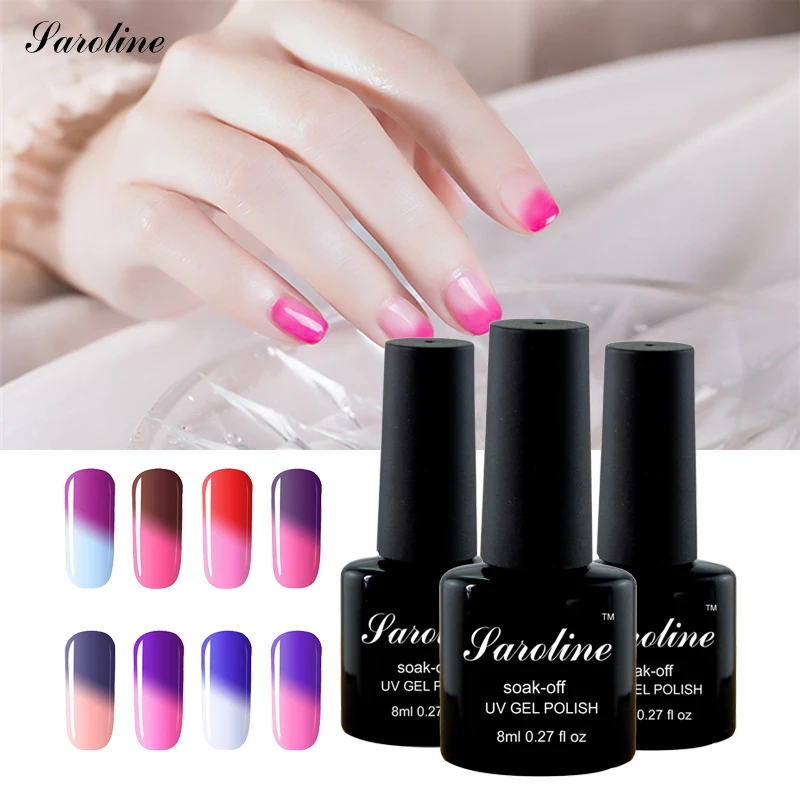 saroline font b Nail b font font b Gel b font Polish Temperature Change Color Changing