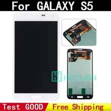 Freeshipping Original New quality for Samsung Galaxy S5 I9600 SM-G900 SM-G900F G900 LCD display touch screen Digitizer white