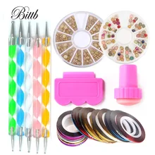Bittb пилочки для ногтей, набор для дизайна ногтей, рулоны для ногтей, Раскрашивание, ручка для маникюра, красота, 3D блеск, инструменты для ногтей, набор, стразы, украшение, уход
