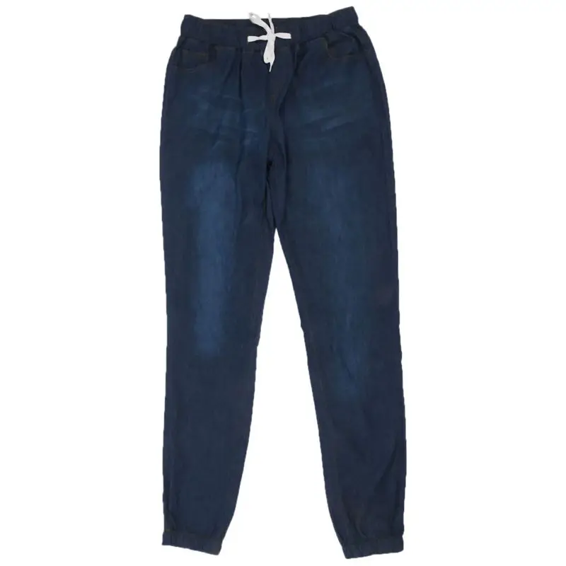 

Women Casual Jogger Pants Drawstring Elastic Waisted Jeans Solid Ladies Denim Pants Slim Leggings Pants