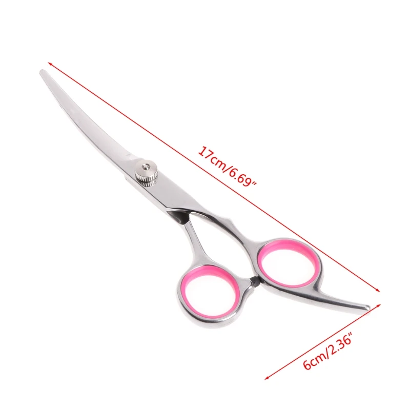 New 6" Stainless Steel Pet Gromming Curved Blade Scissors Dog Cat Cutting Hair Scissors Barber