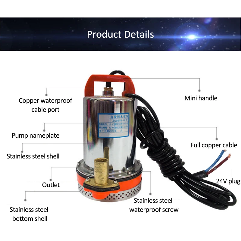 DC 12 В водяной насос погружной насос глубокий нержавеющая сталь Альтернативная энергия солнечной энергии погружной насос хорошо