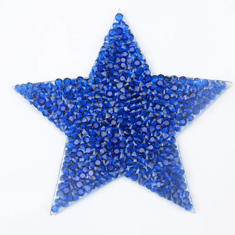 10 шт./лот, 8 см, стразы в форме звезды, аппликация, исправление камней и кристаллов, железо на одежду, украшение, смола, аксессуары для DIY - Цвет: blue
