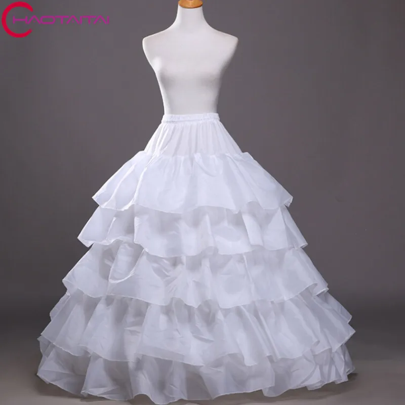

100% Satisfaction FREE SHIPPING Four lapse five-layer Bone Elastic Waist Full Crinoline Petticoats Underskirt