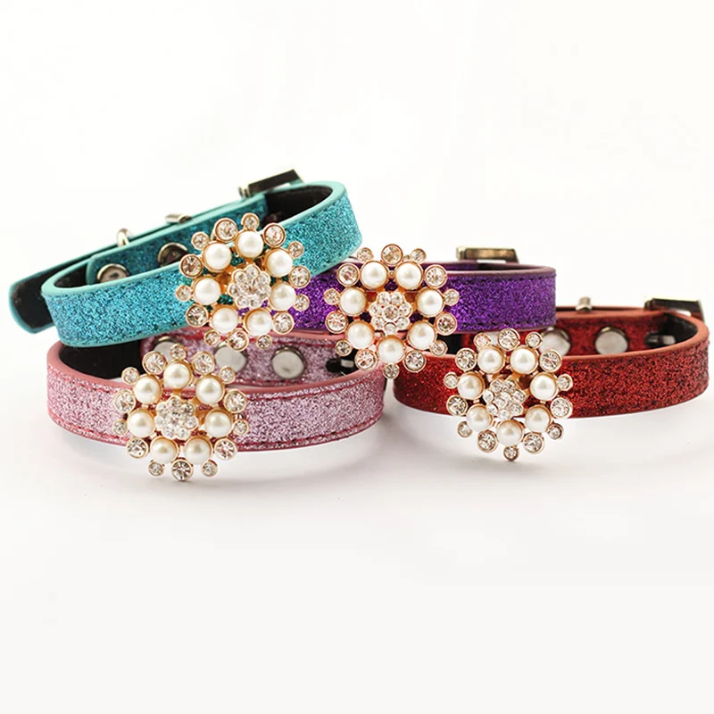 

Armi store Flash Diamond Pearl Flower Dog Cat Collar 41003 Pet Grooming Princess Collars