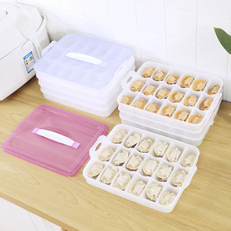 

Large capacity 48 grid Dumplings Preservation Storage Box Refrigerator food vegetable crisper Organizer Food Category Container