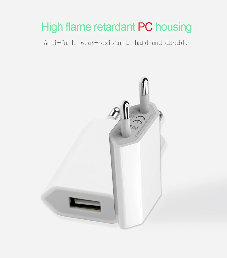 1 USB EU Charger European Standard 5V1A Mobile Phone Charger Travel CE Certified Power Adapter Use in Spain Finland Netherlands (7)