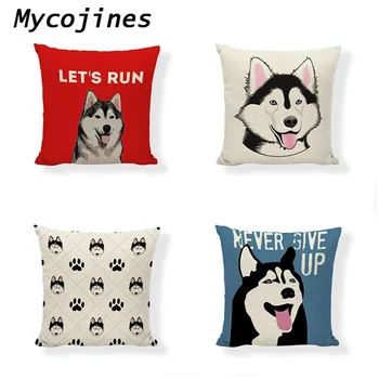 

Naughty Siberian Husky Cushion Cover 45*45cm 30*50cm Single-sided Printing Throw Pillow Cover Car Seat Home Chair Sofa Decorate