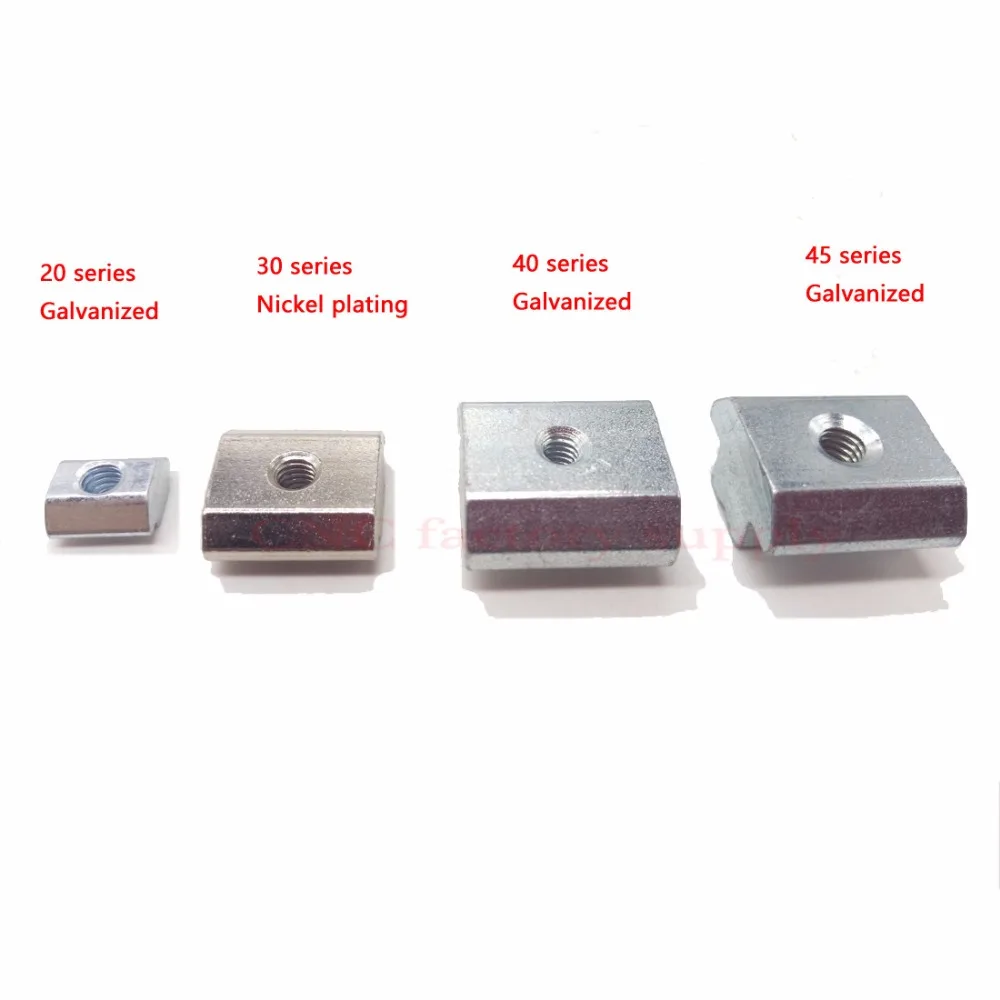 T Sliding Nut Block Square Nuts Zinc Coated Plate Aluminum For EU Standard