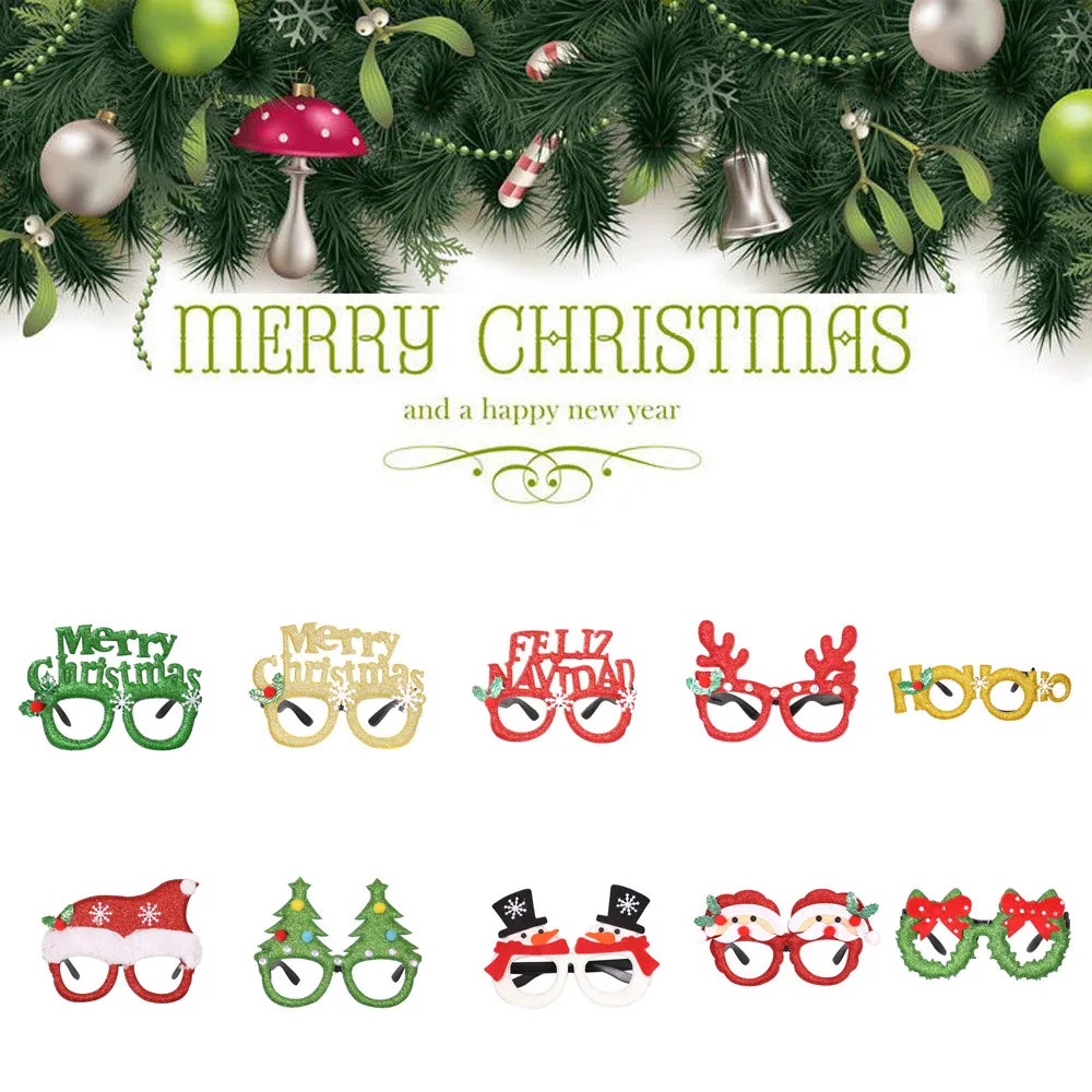 

Christmas Glasses Snowman Frame Happy New Year Kids Favors Xmas Gift Party Decor