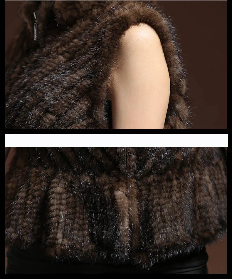 ZDFURS* натуральный вязаный норковый меховой жилет для женщин высокое качество полосатый тканый натуральный мех норки жилеты женские куртки без рукавов