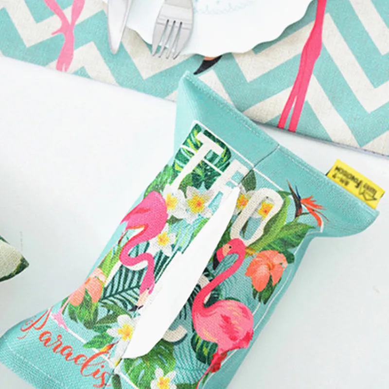 

Flamingo Party Decor Contton Linen Tissue Box Hawaii Party Home Decorations Baby Shower Birthday Wedding Event Party Supplies