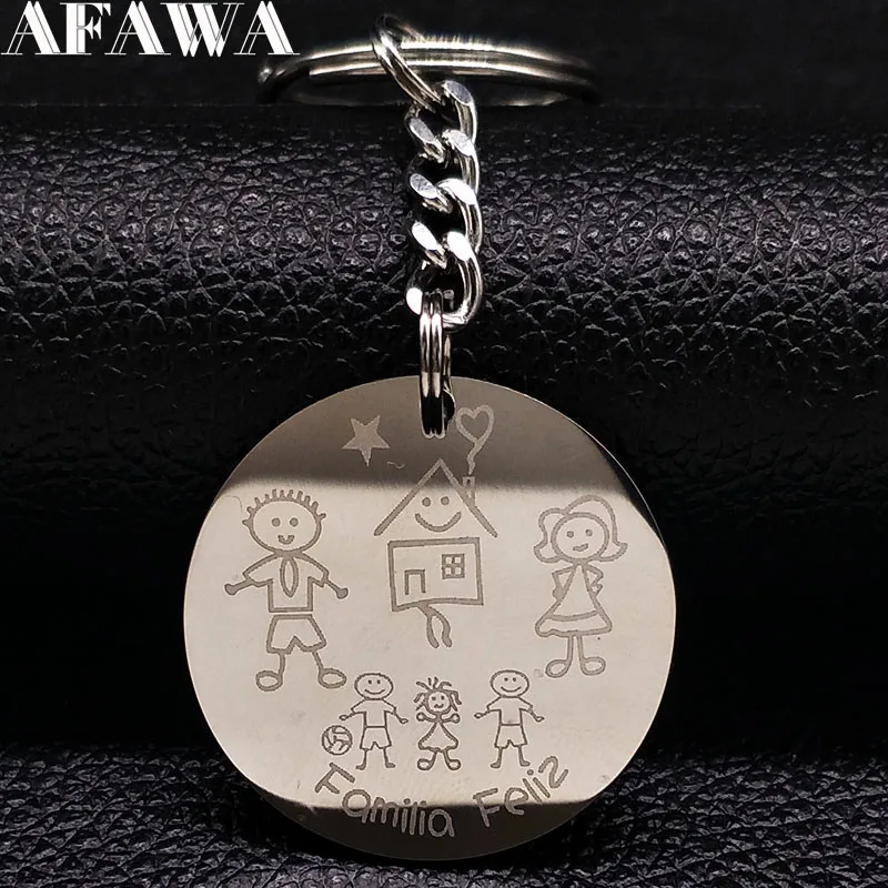 Брелок для ключей Love Family K351S01 из нержавеющей стали женщин модный брелок двух
