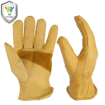 

OZERO Work Gloves Men Cowhide Driver Sports Moto Motorcycle Safety Garden Waterproof Anti Cold Anti Hiking Hunting Gloves 1005