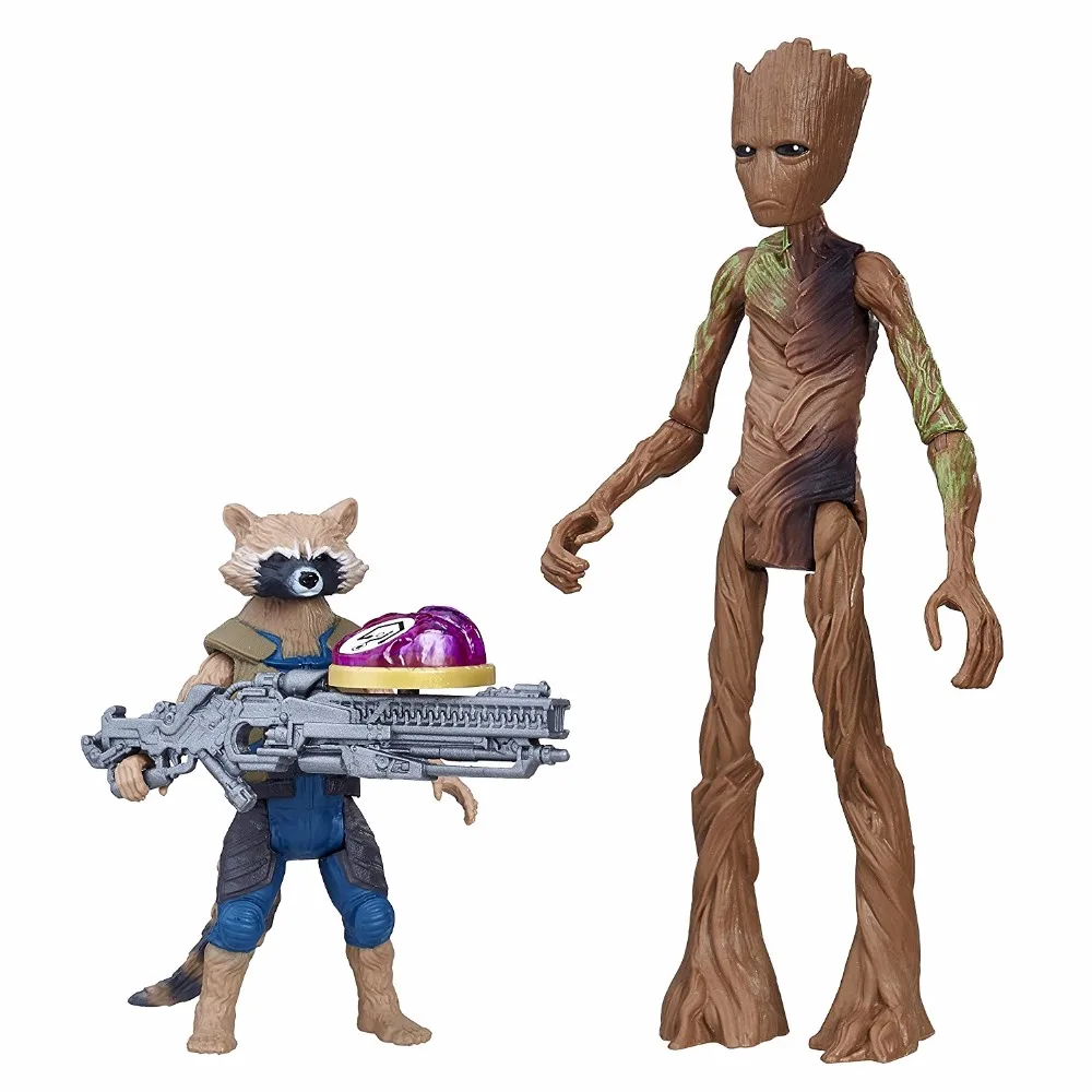 

Marvel Avengers Infinity War Rocket Raccoon and G Figurine Toy Model With Infinity Stone