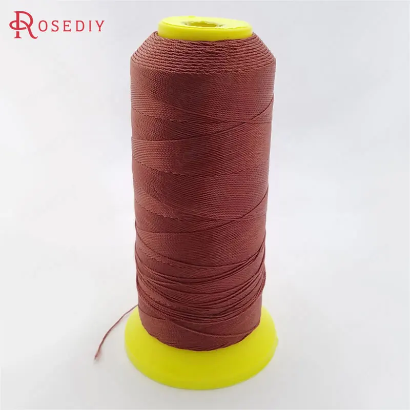 0,3 мм 0,5 мм 0,7 мм 0,9 мм 1 рулон полиэфирных нитей для изготовления бусин нитки для шитья ювелирных аксессуаров фурнитура - Цвет: Brown Red