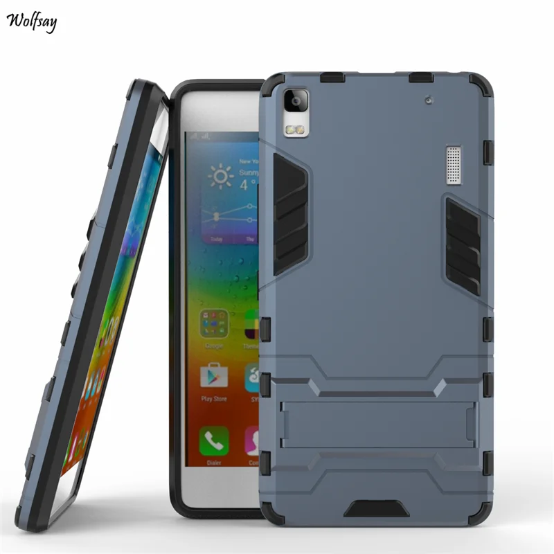 

For Lenovo K3 Note Case A7000 Slim Robot Armor Kickstand Shockproof Rubber Hard Back Case For Lenovo K3 Note Cover 5.5 inch