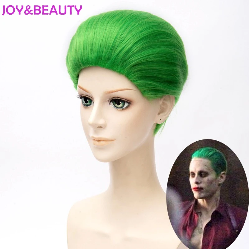 JOY& BEAUTY Джаред лето Бэтмен Джокер Зеленый парик 30 см синтетические волосы вечерние косплей костюм парик термостойкие волосы