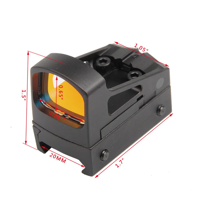 Tactical Shield RMS Reflex Mini Red Dot Sight Scope With Ventilated Mounting and Spacers For Airsoft Glock Pistol RL5-0035-05