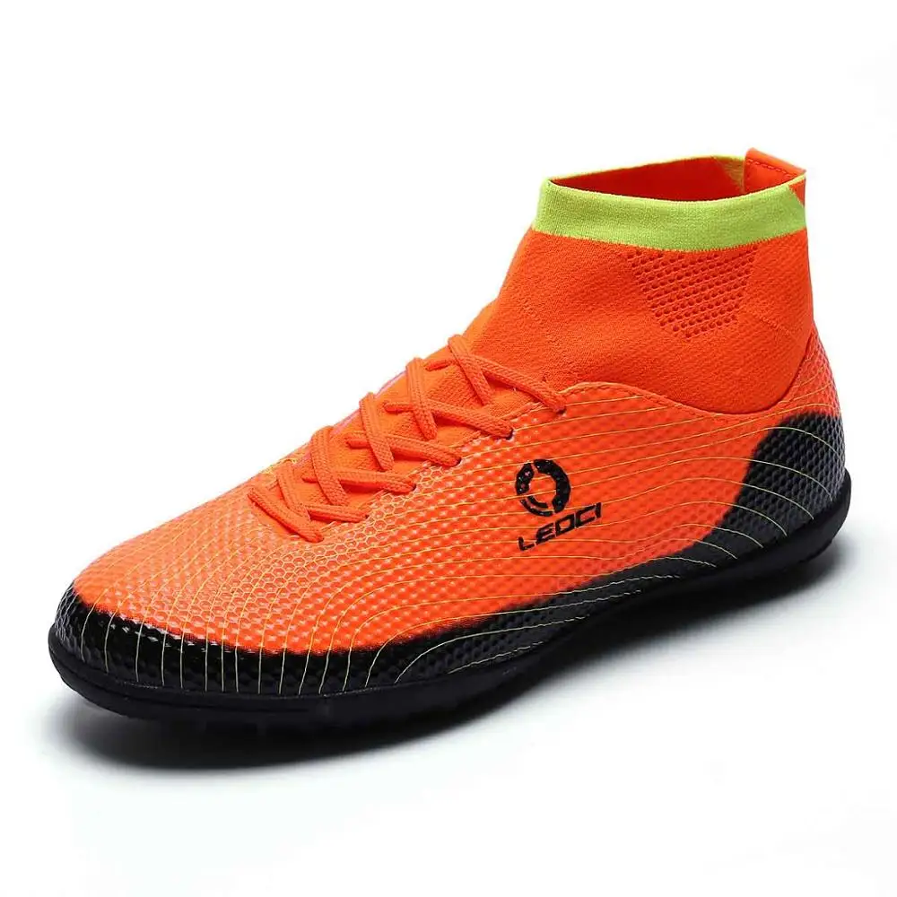 Socone/Новое поступление; футбольная обувь для мальчиков и детей; большие размеры; профессиональная обувь для футбола; мужские тренировочные кроссовки; Zapatillas - Цвет: short spike orange