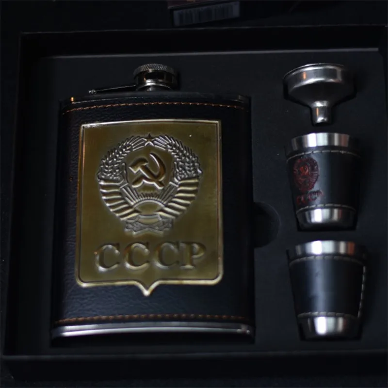 8 oz de bolsillo de acero inoxidable frasco con envuelto de cuero cubierta whisky jarra taza vajilla Alcohol taza para acampar al aire libre