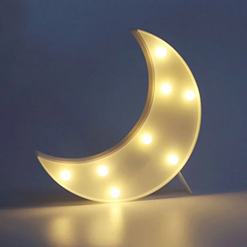 Светодио дный 3D лунный знак, светодиодный пластиковый лунный знак-освещенный шатер лунный знак Настенный декор для Chistmas, День Рождения
