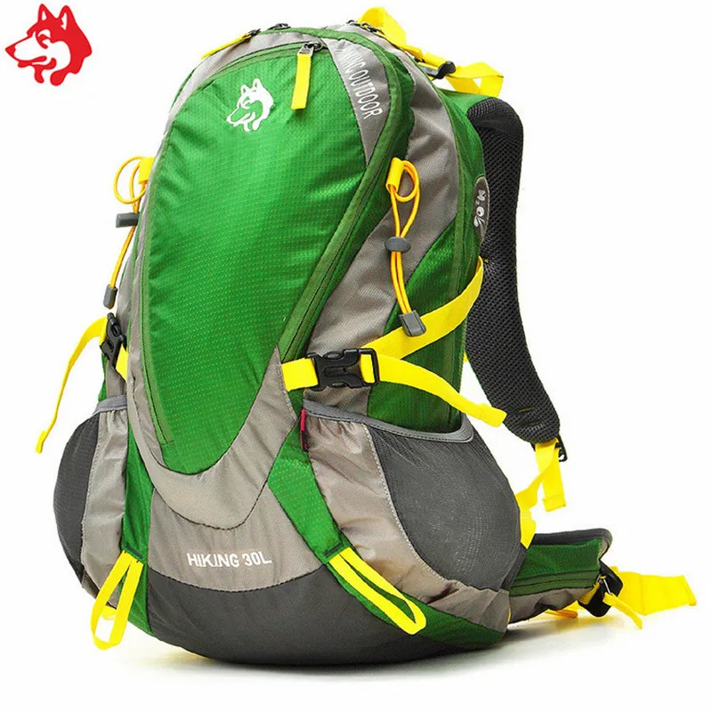 30L outdoor camping hiking backpack china quality Red/Yellow/Green adventure sport male & female climbing mountaineering bag