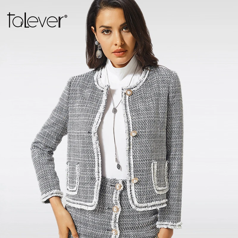 Talever Fashion Autumn Outwear Women Formal Jacket For Woman Work Wear