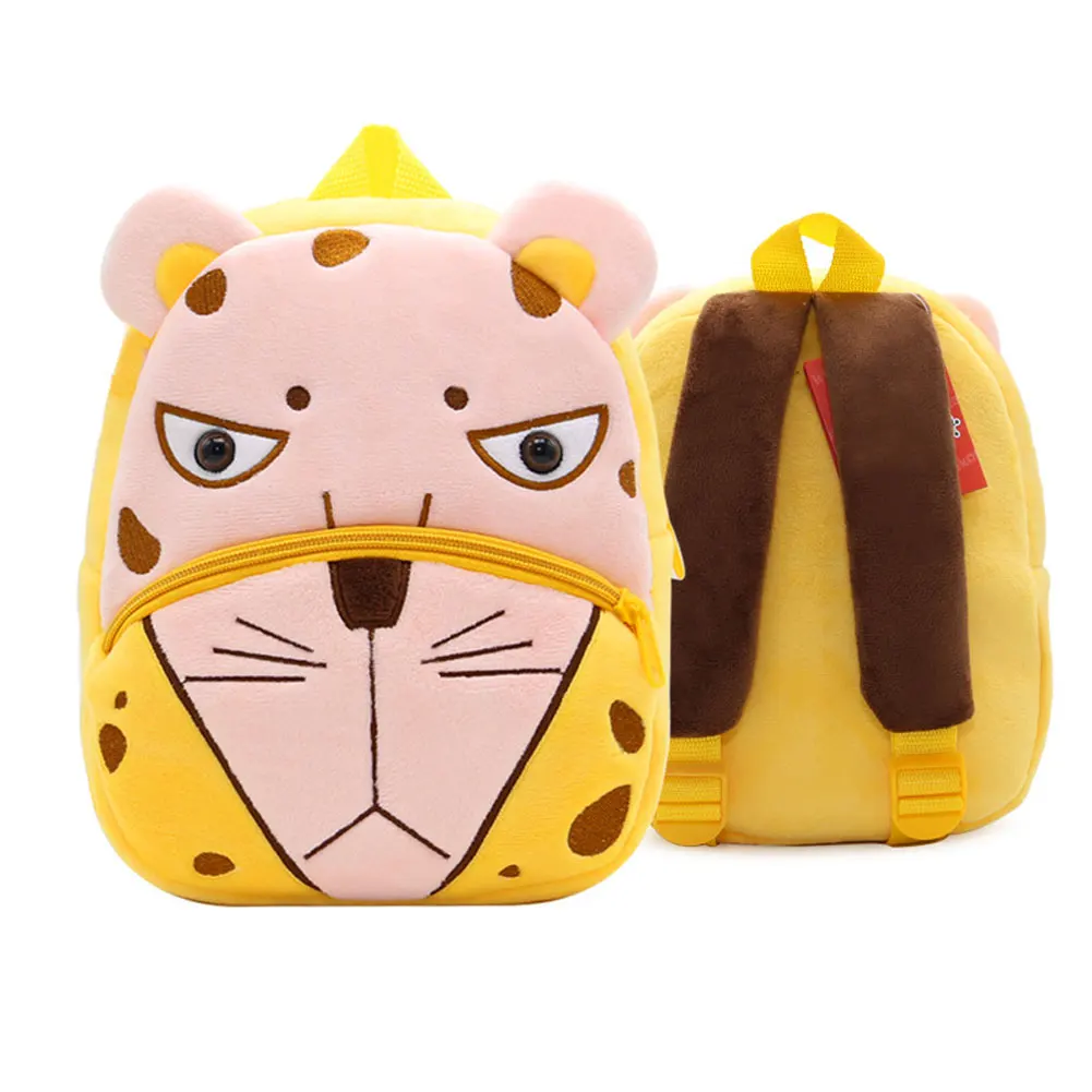 Модный детский мини-рюкзак с изображением животных для маленьких мальчиков, повседневный плюшевый школьный рюкзак для детского сада, сумка на плечо