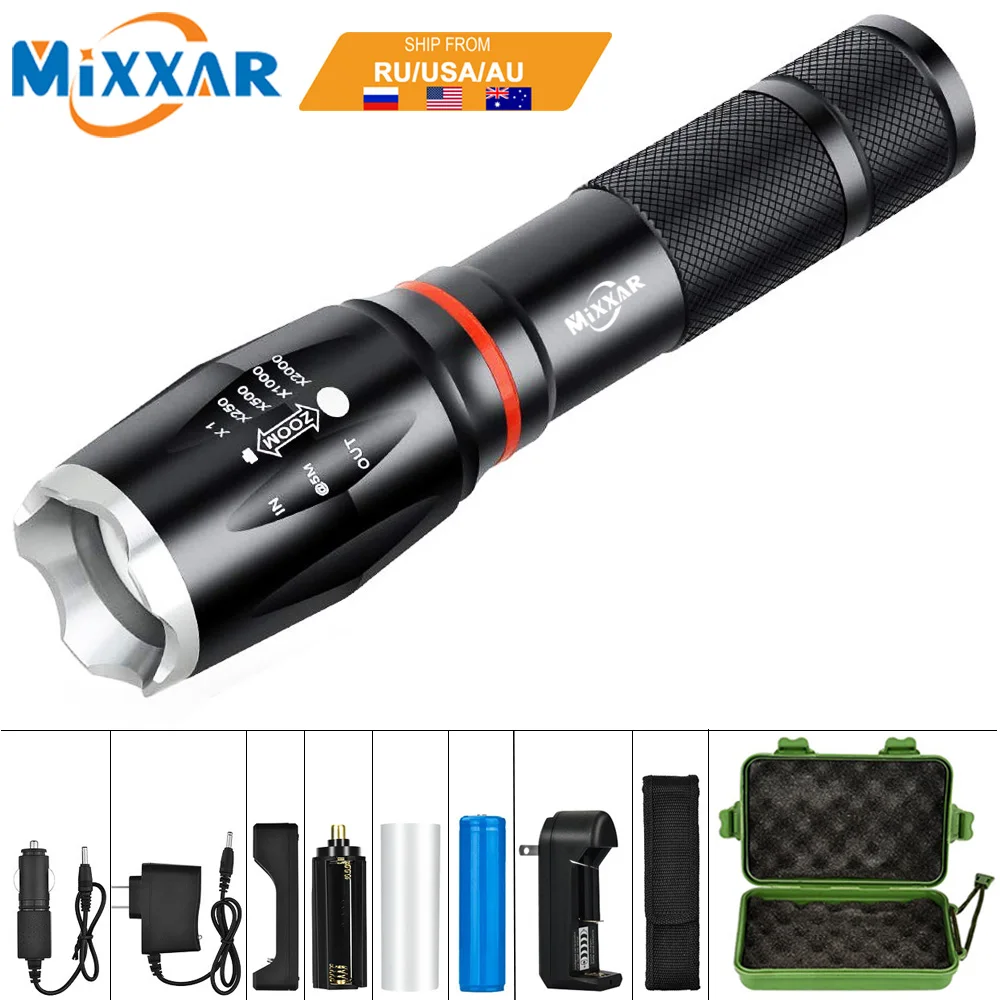 EZK20 LED 8000 Lumens Handheld Tactical Flashlight COB Lantern