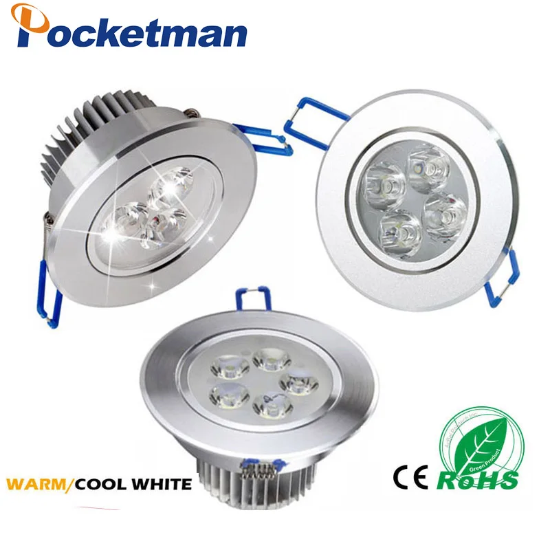 

1Pcs 9W 12W 15W AC85V-265V 110V / 220V LED Ceiling Downlight Recessed LED Wall lamp Spot light With LED Driver For Home Lighting