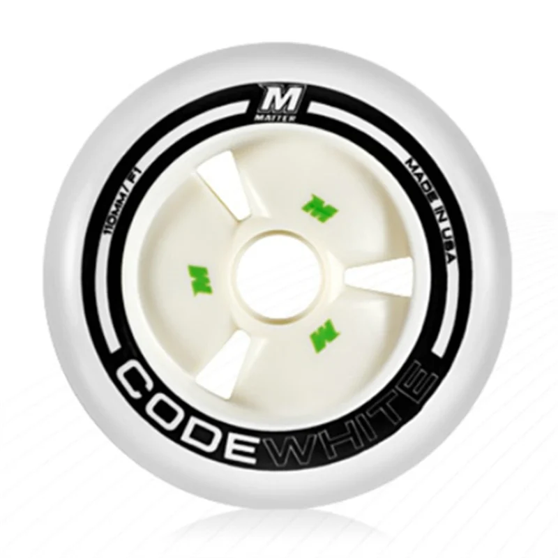 

Super Worth 8 pieces MATTER CODE WHITE F1 110mm Inline Speed Skates Wheel for Powerslide PS Long Lasting Distance Race Roll Tyre