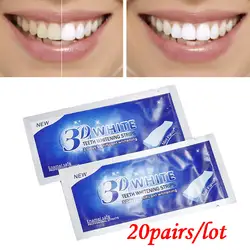 20 пар/лот повседневной жизни Эфирное 3D белый гелевые полосы для чистки зубов для удаления зубного налета гигиена полости рта ручка для