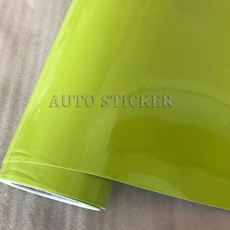 Fluorescent yellow ultra glossy vinyl car vinyl wraps 9