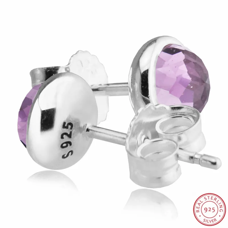 Женские серьги гвоздики в виде капель аметиста серебро 925 пробы|stud earrings|earrings