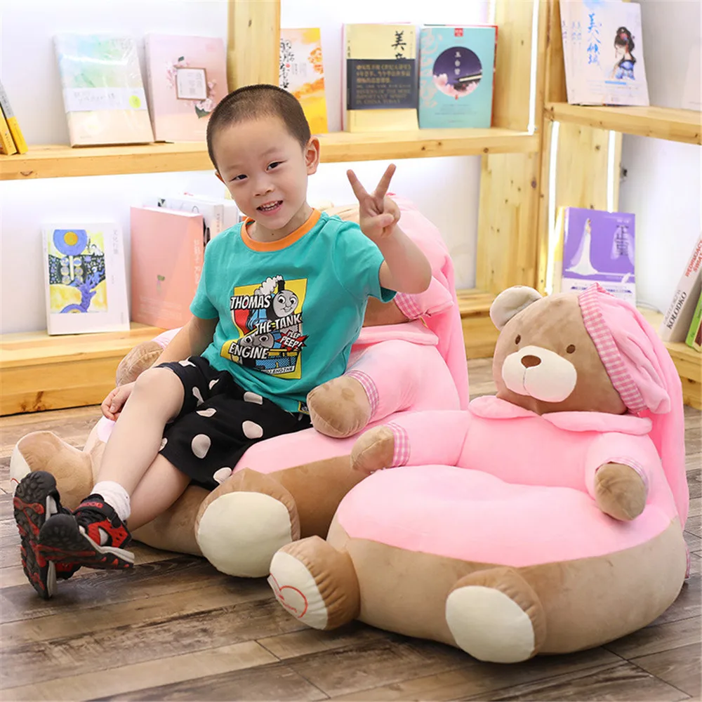 55 см Прекрасный мультфильм детский диван-стул плюшевый стульчик детское Гнездо Спальный кровать подушка для взрослых набивная плюшевая игрушка медведь плюшевые игрушки
