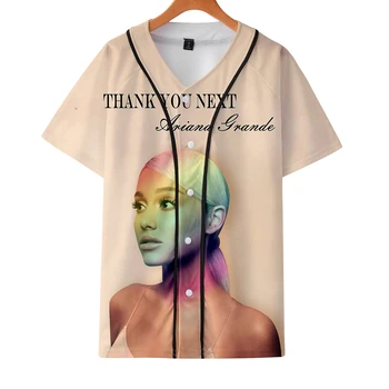 

Ariana Grande 3D Baseball Sweatshirt Harajuku Baseball Jacktes Men Clothes Short Sleeve Sweatshirt Streetwear 2019