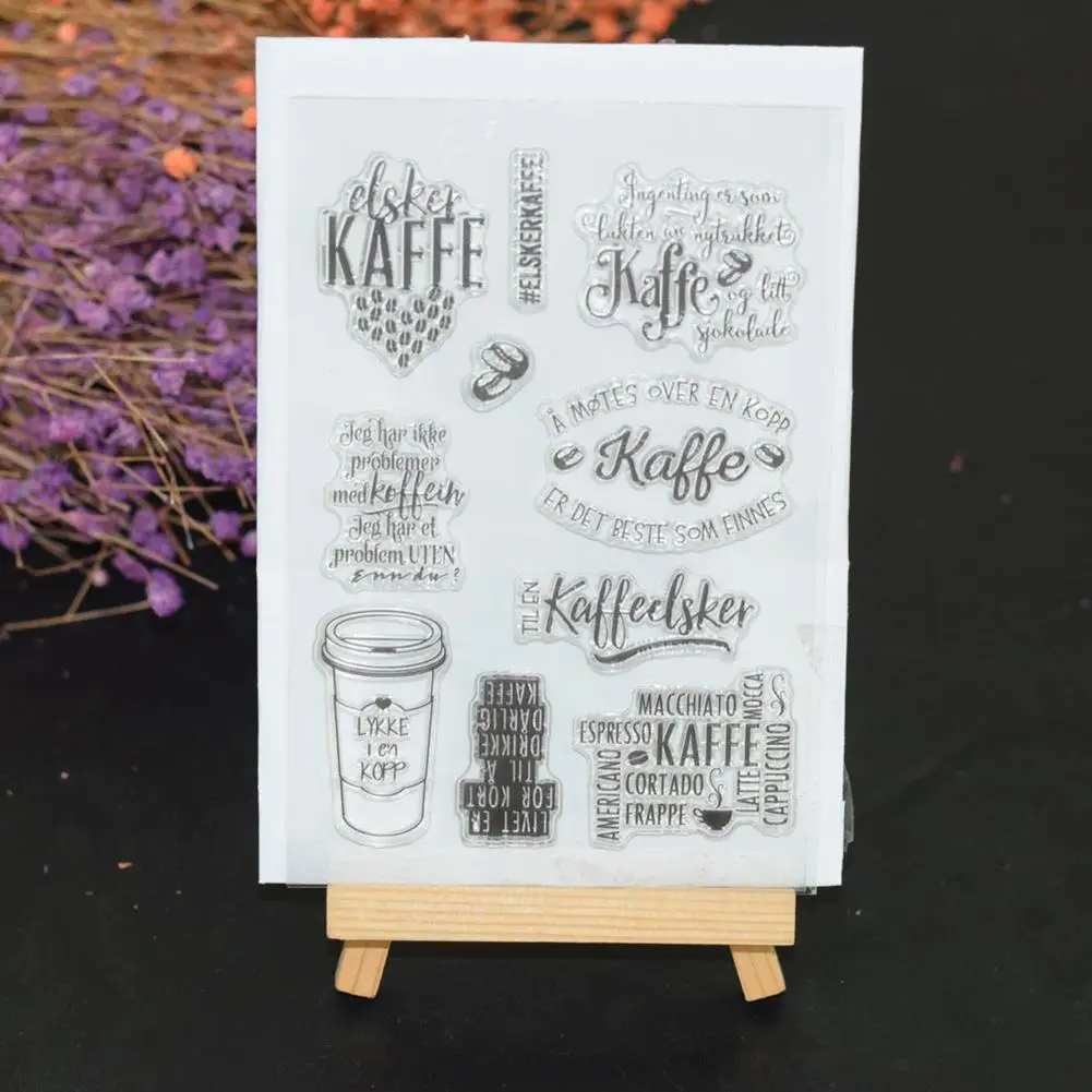 

Coffee Cup Letter DIY Stamp Paper Cards Photo Album Set Scrapbooking Diary Decor