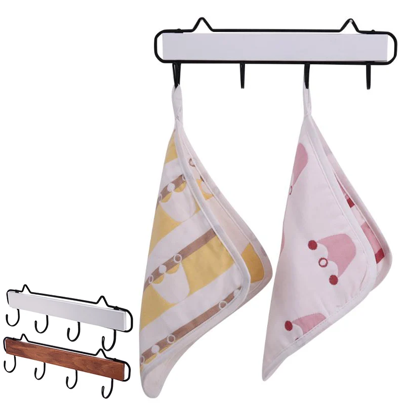 buy 1pc Retro Wooden Metal 4 Hooks Coat Hat Robe Key Holder Rack Wall Storage Hanger Home Room Bathroom Door hangers Decor wall hook
