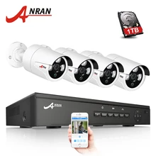 ANRAN P2P Plug And Play 4CH NVR 48V POE CCTV System 1080P HD Array IR Motion Detection Outdoor Security POE IP Camera 2TB HDD