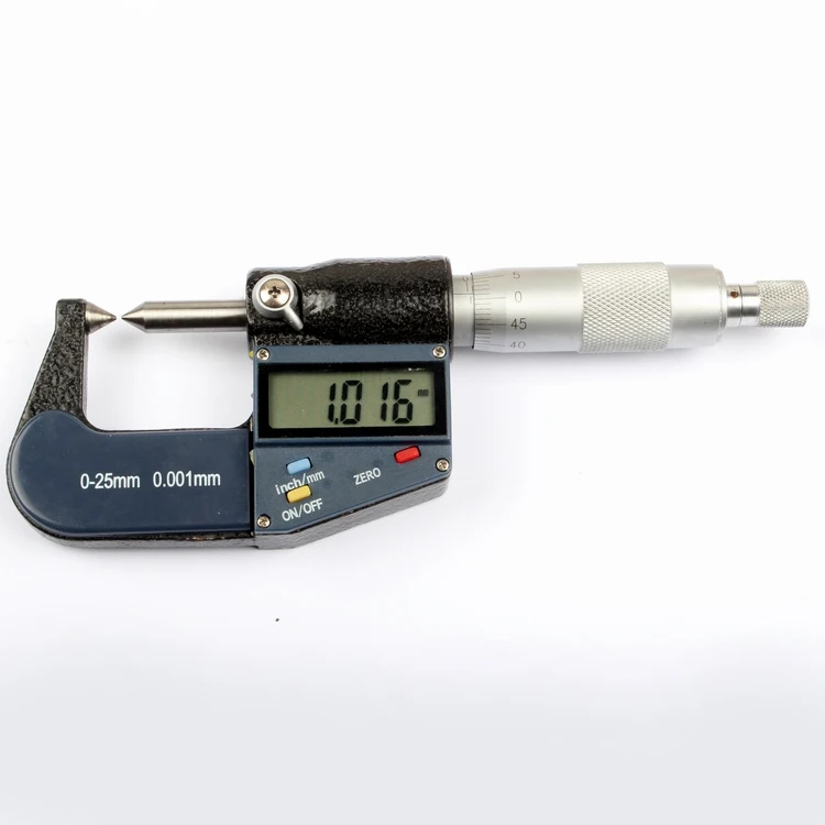 

[digital sharp point micrometer] wall thickness micrometer 0-25mm precision 0.001mm double pointed head with scale