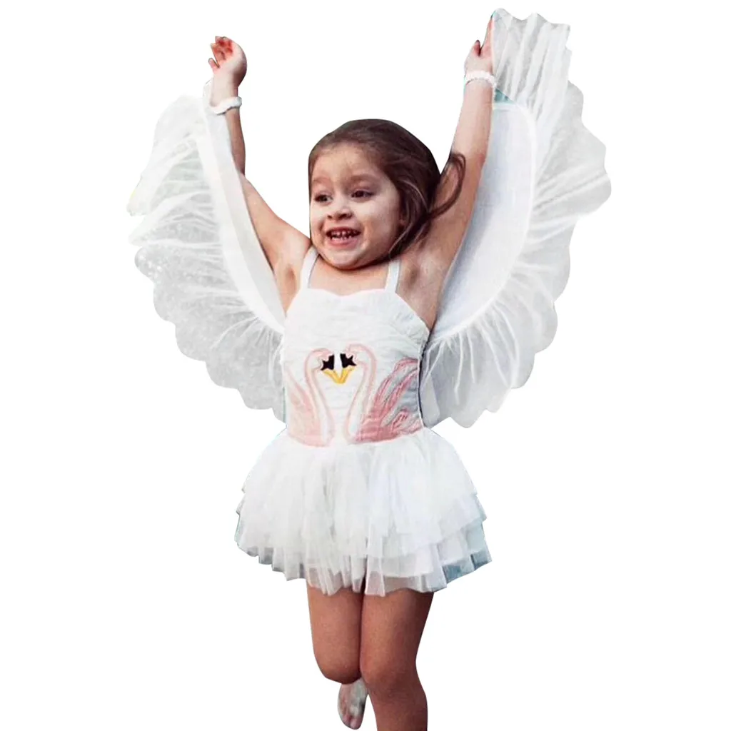

ARLONEET 2019 summer dress baby girl Toddler Kid Baby Girl Sleeveless Cartoon Embroidery Wings Princess Dress Clothes vestido