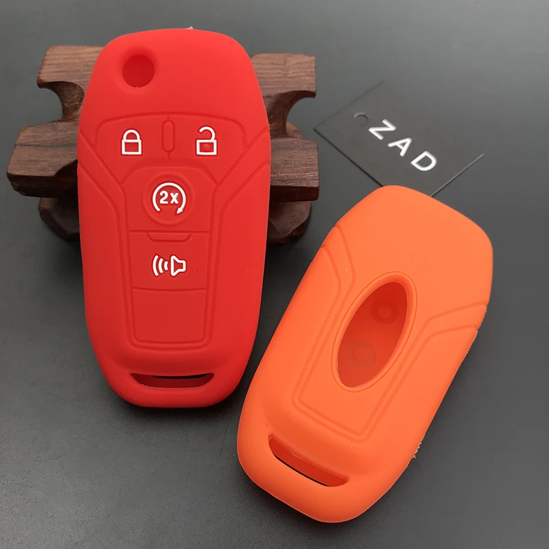 Чехол для автомобильного ключа ZAD силиконовый ford Fusion 2013 2014 2015 Fiesta Mustang F150 4 кнопки
