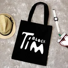 Модная женская сумка на плечо, холщовая пляжная сумка для покупок, большие сумки с принтом мультяшных букв