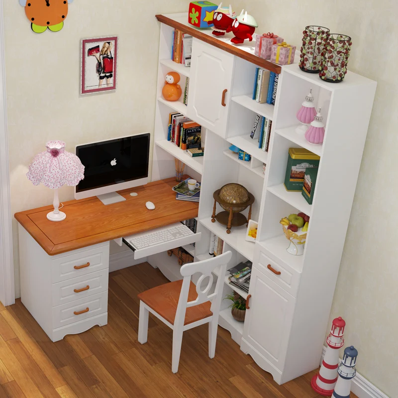 Esquina estante para libros de madera del hogar combinación escritorio de computadora de escritorio retractable de estudiante|table calculator|computer table new design - AliExpress