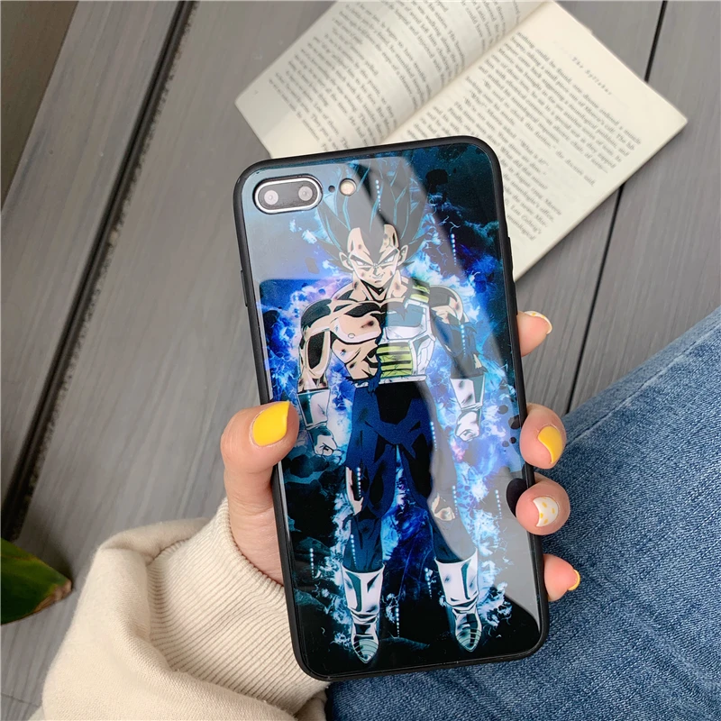 Super Saiyan vegeta Dragon Ball Z Сон Гоку чехол для iPhone 11 Pro 8, 7, 6, 6S Plus, X Xs Max Xr роскошный зеркальный Стекло чехол Coque - Цвет: 1