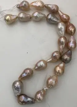 

Beautiful 13-14 mm baroque multicolor pearl necklace 18inch 36"